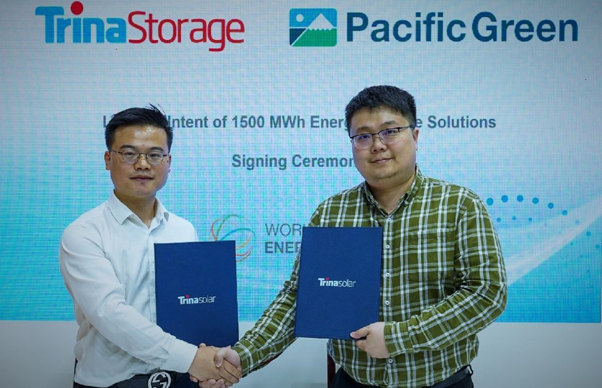 Trina Storage și Pacific Green semnează o scrisoare de intenție pentru un sistem de stocare a energiei de 1.500 MWh